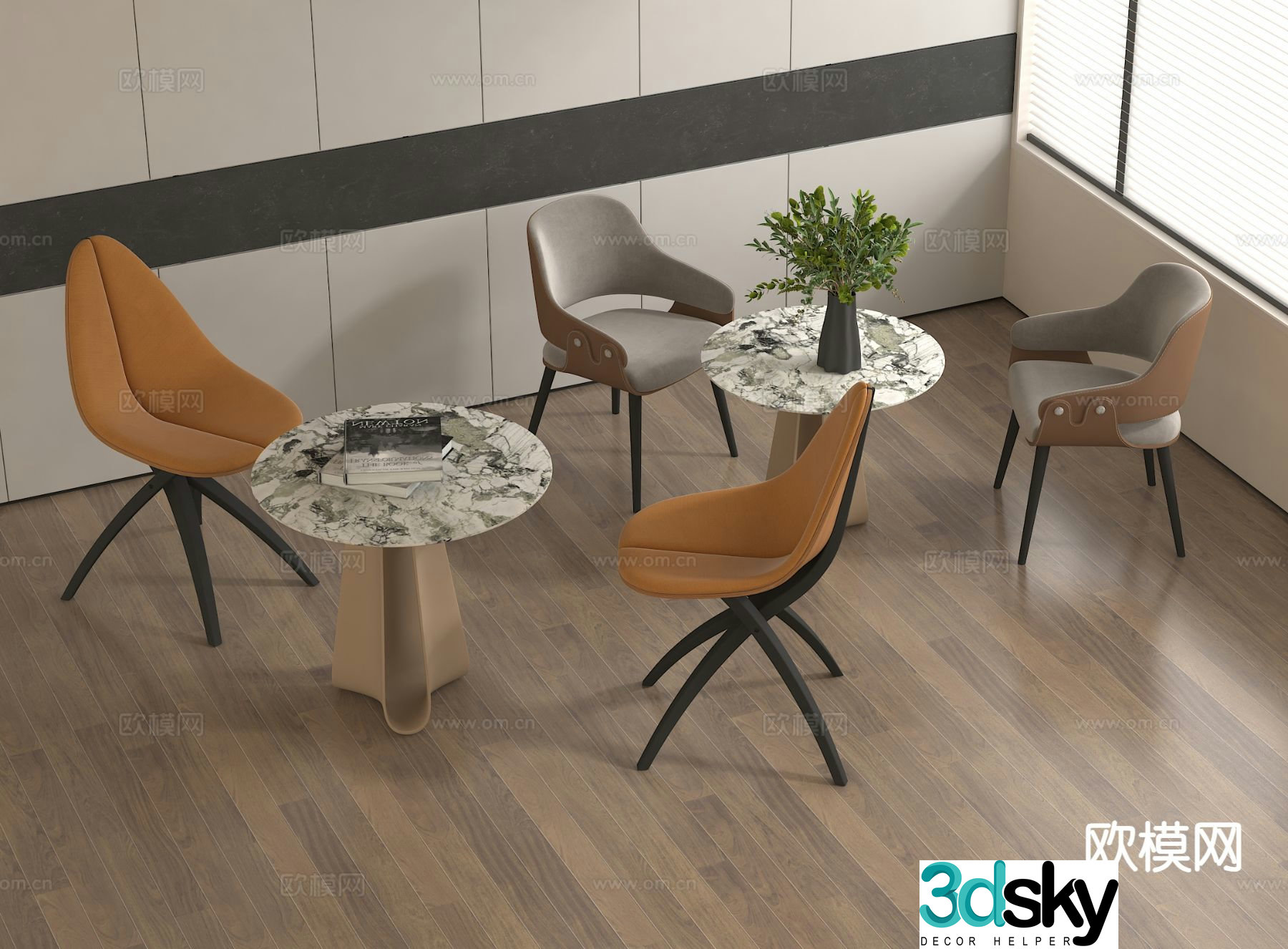 Leisure tables and chairs Negotiation tables and chairs Coffee tables and chairs 3D model
