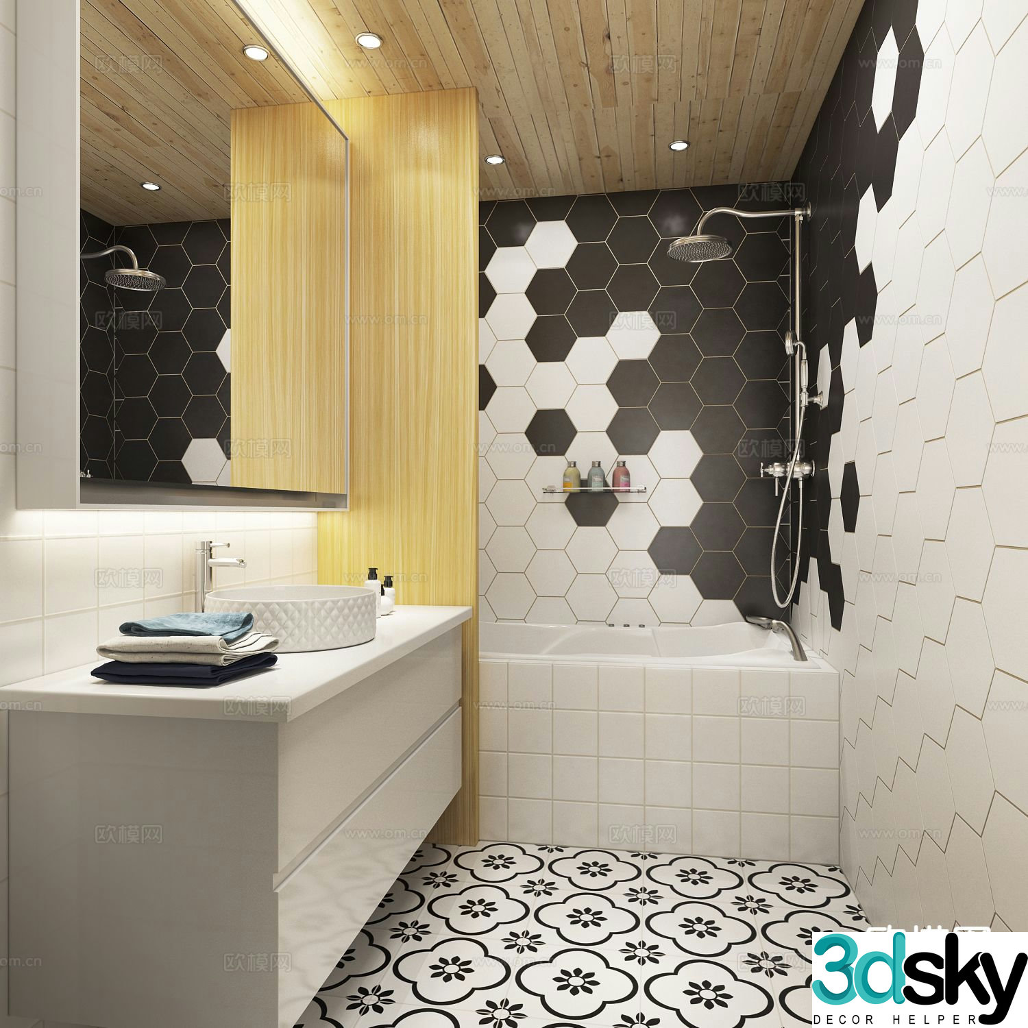 Nordic bathroom bathroom toilet 3d model