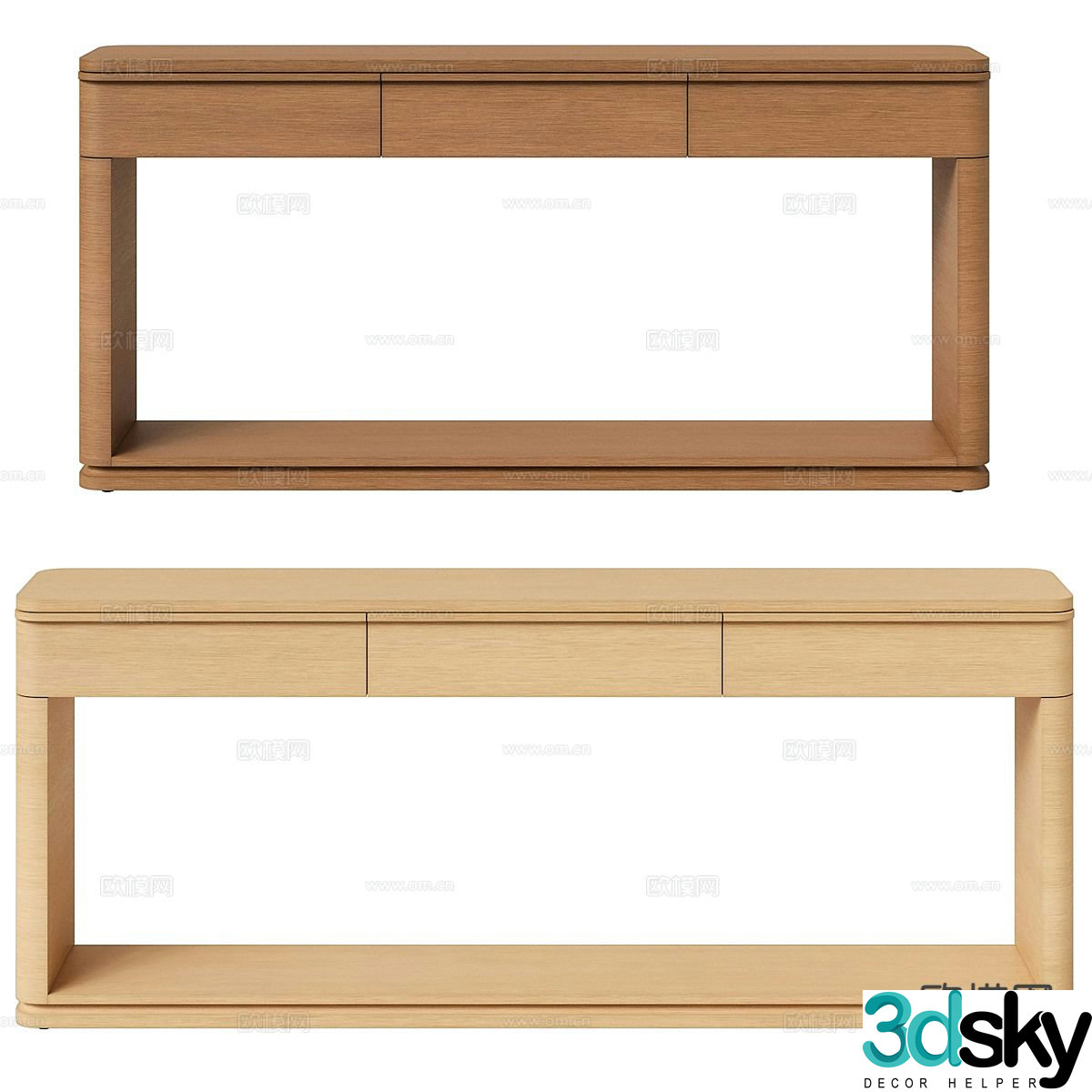Log style desk desk 3d model