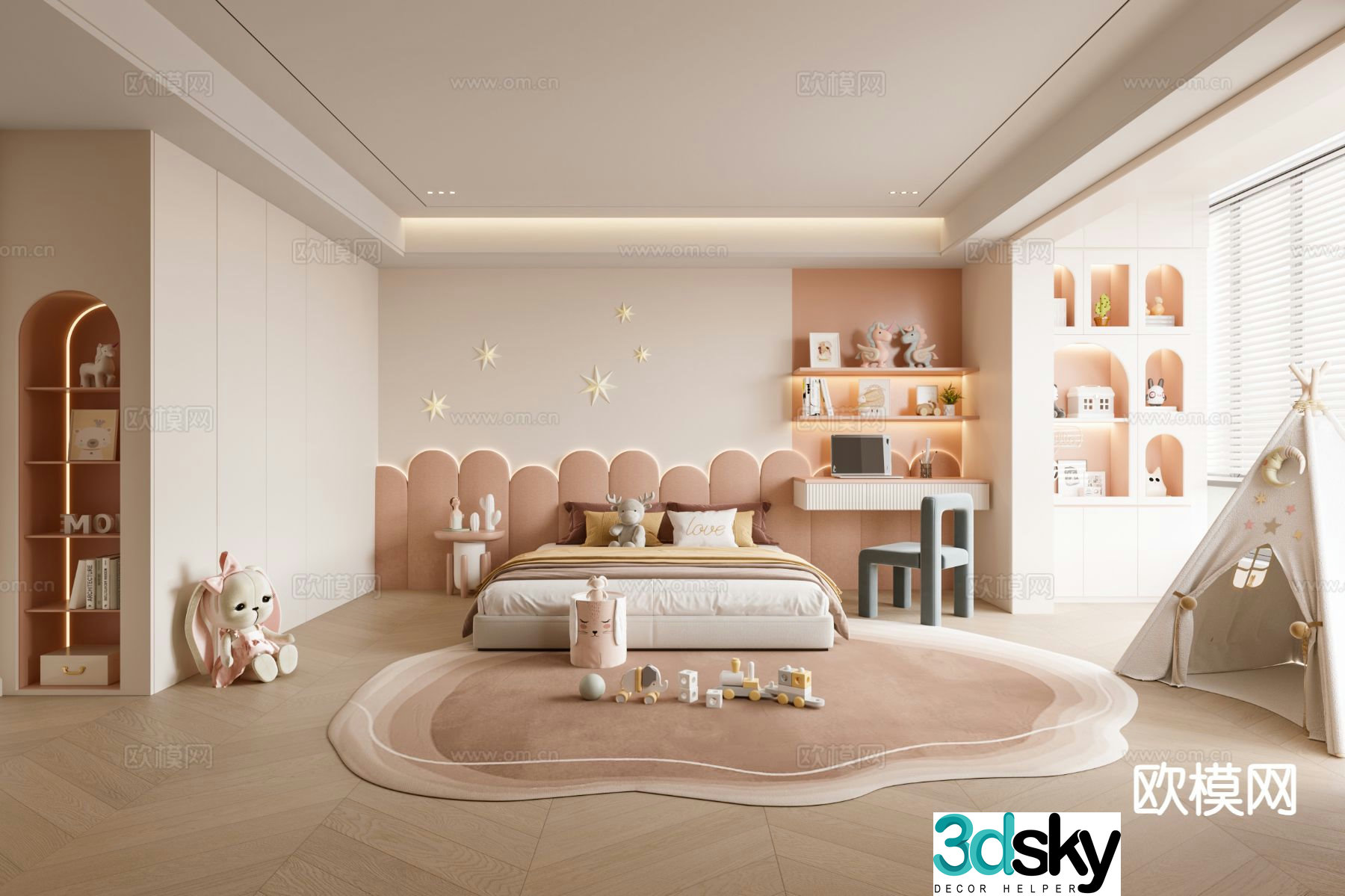 Cream style children’s room girl’s room child’s room 3D model