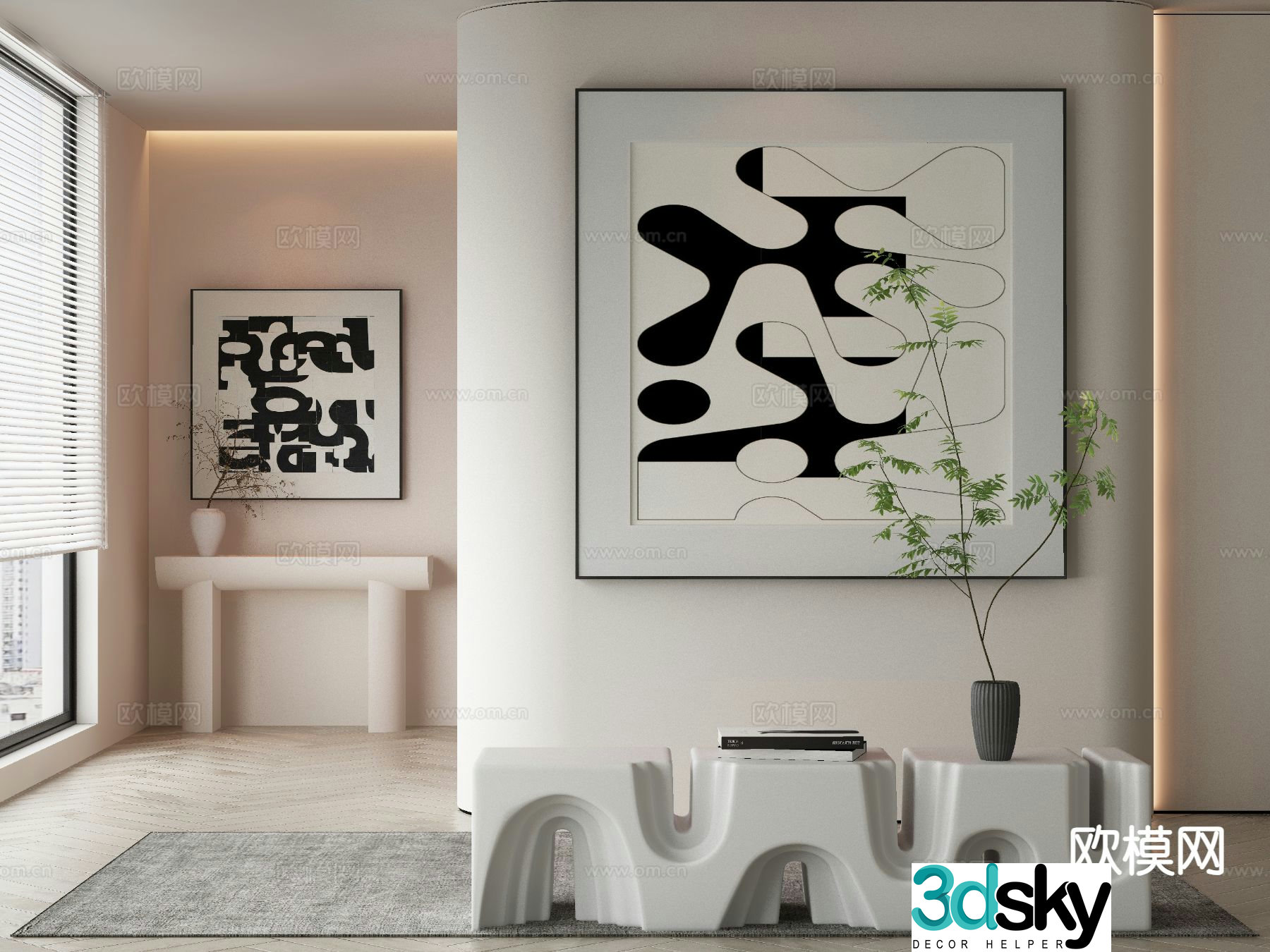 Modern art painting abstract painting decorative painting 3d model