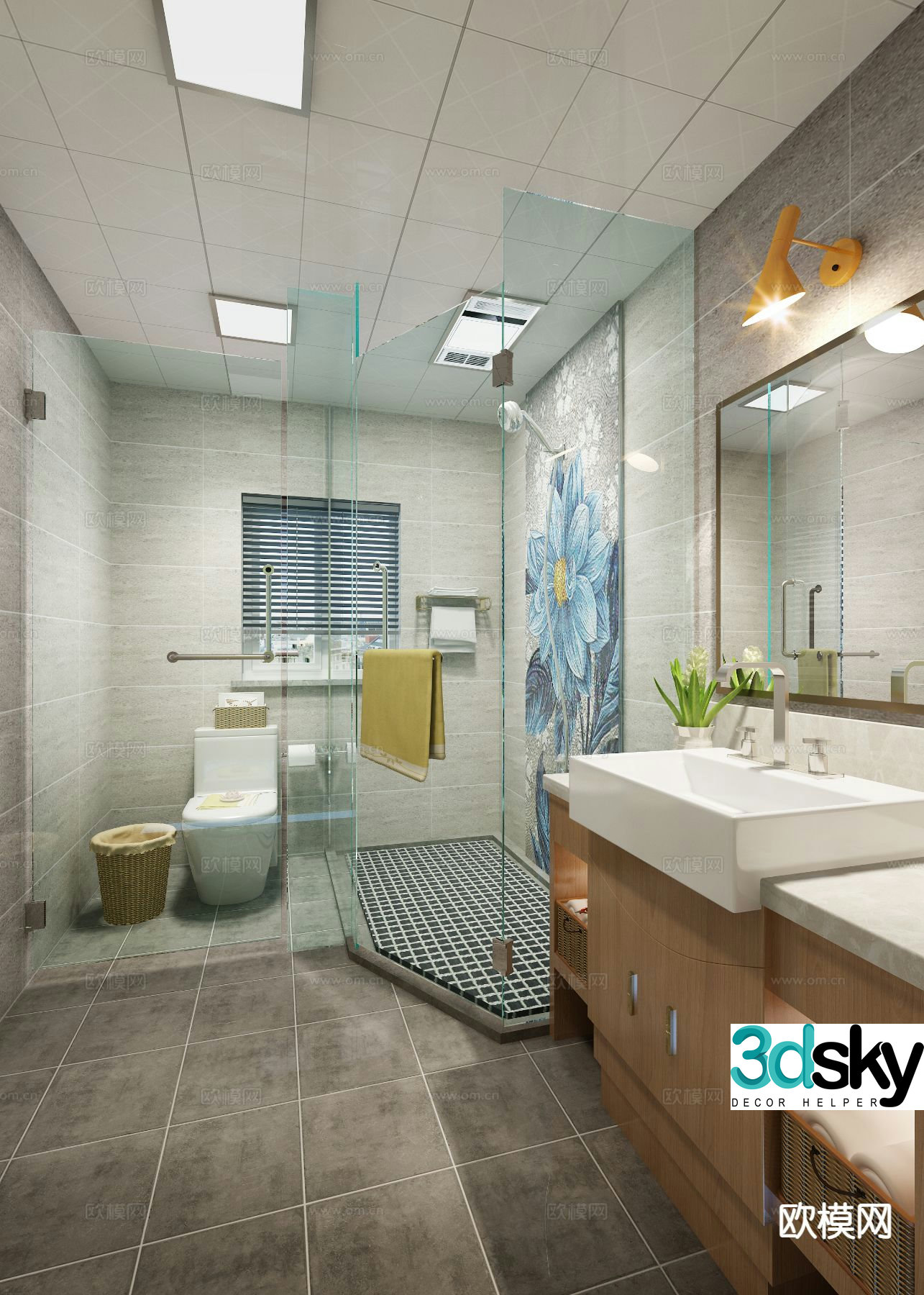 Nordic bathroom bathroom toilet 3d model