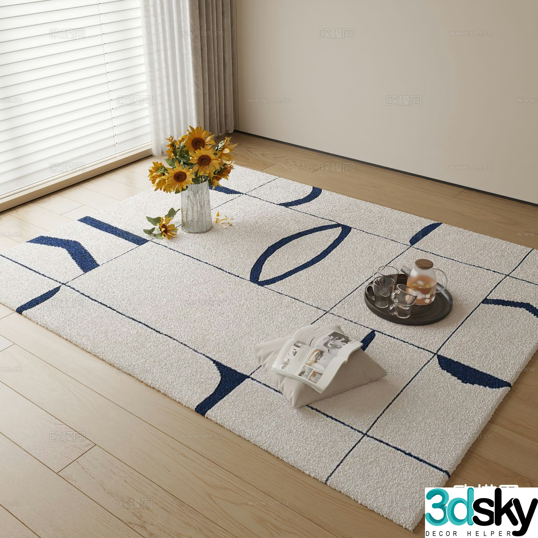 Abstract pattern carpet geometric carpet 3d model