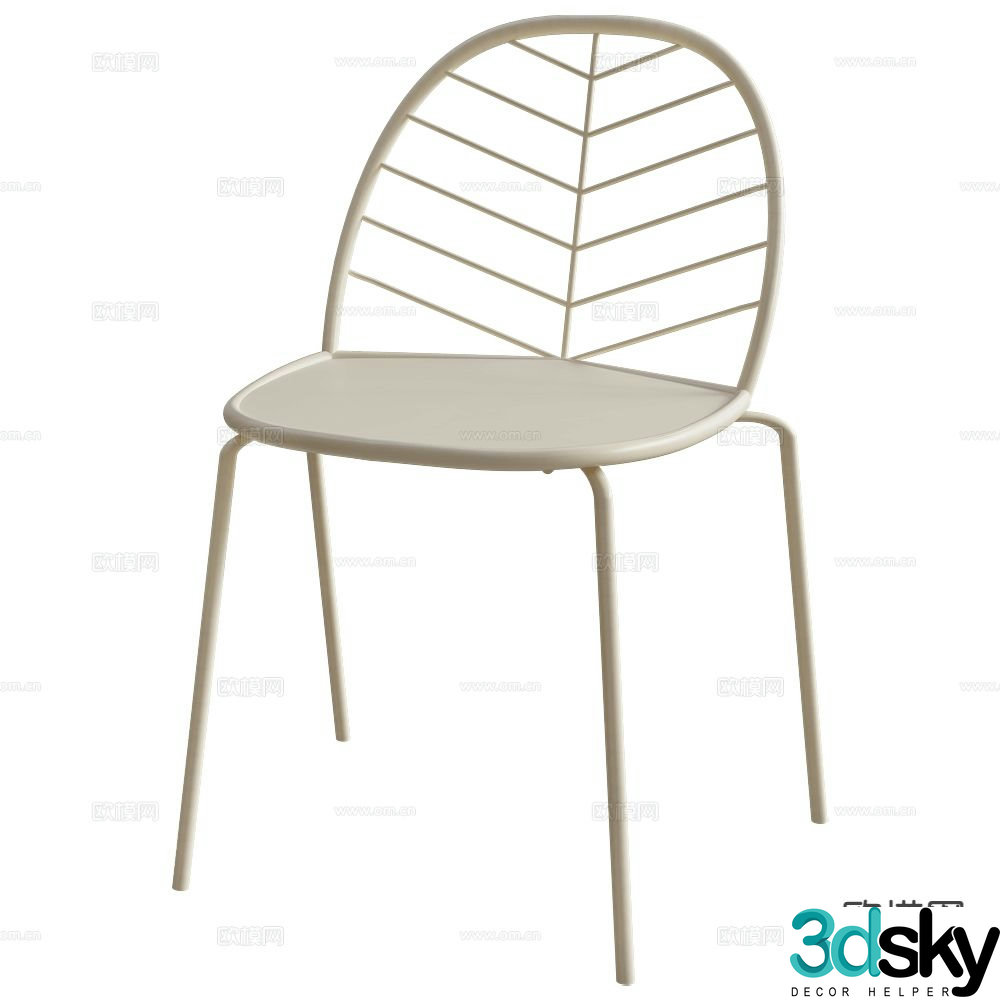 Castil Nordic Leaf Chair Dining Chair 3d model