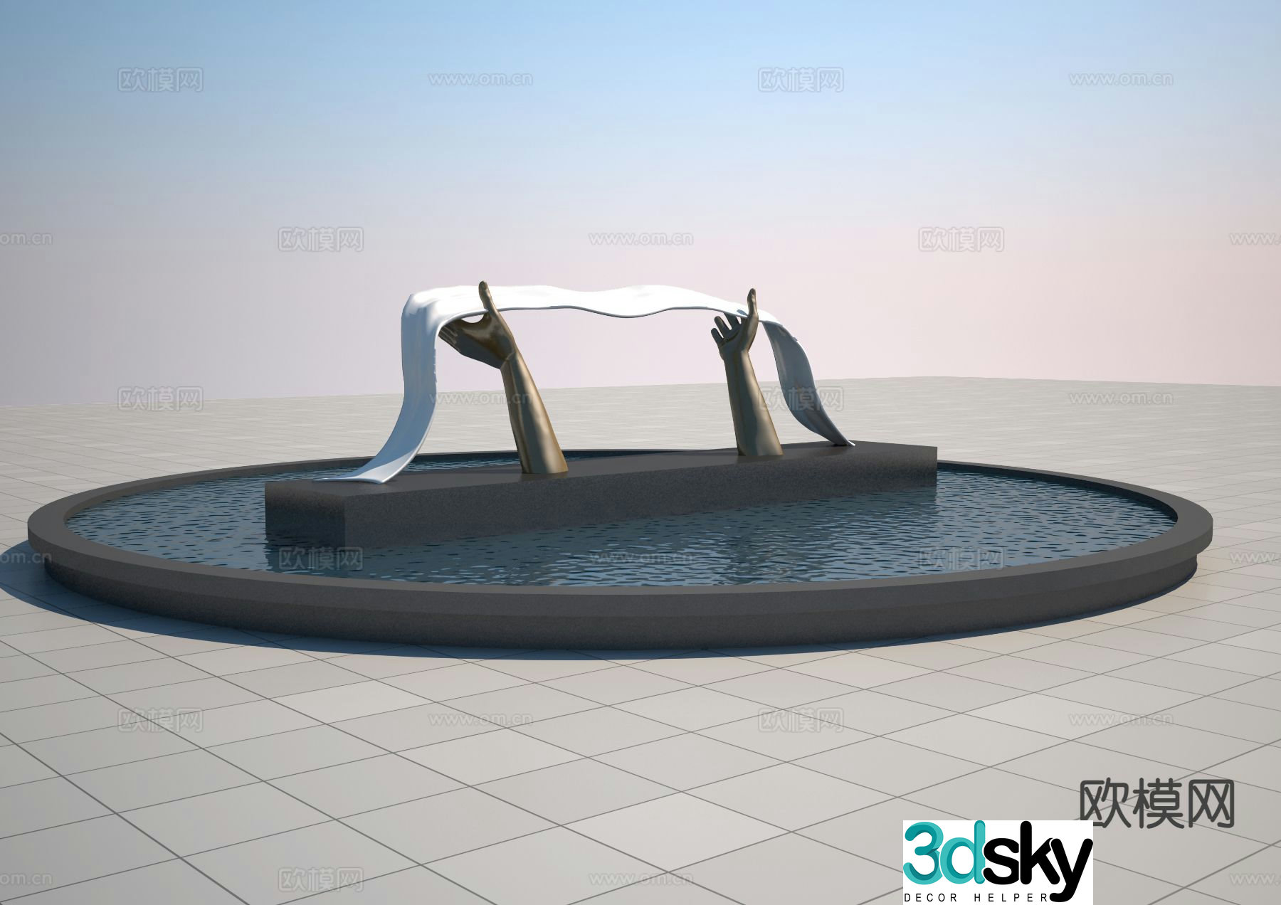 Modern hada sculpture 3d model