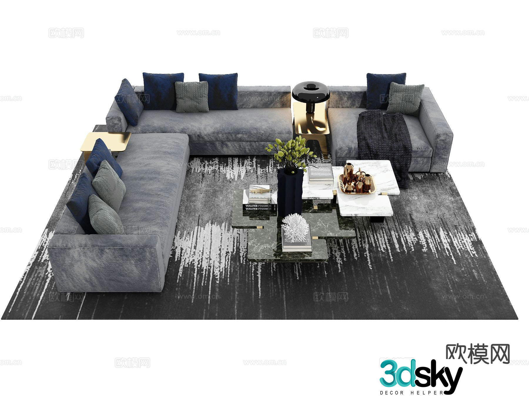 Modern modular sofa corner sofa modular sofa 3d model