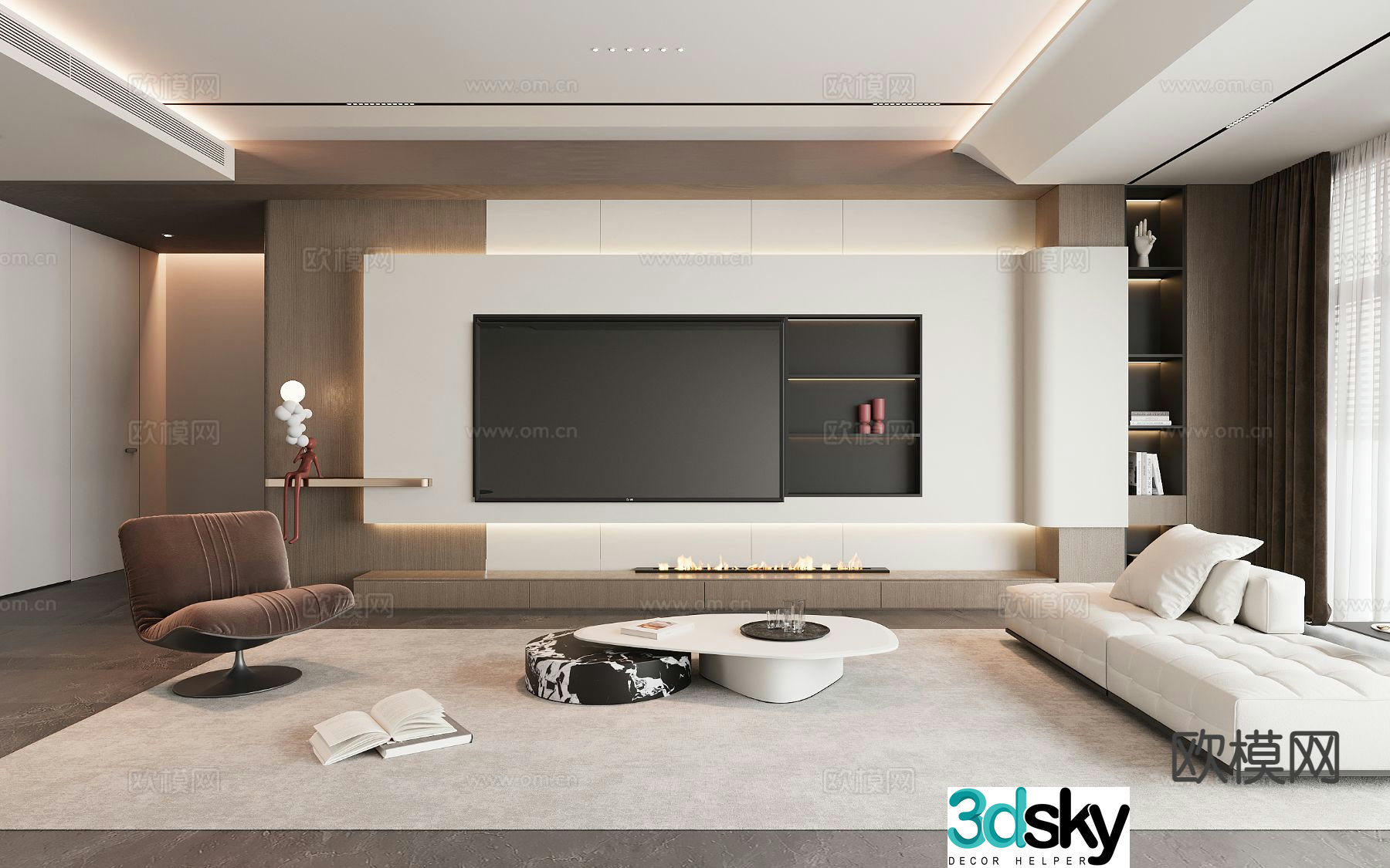Modern living room 3d model