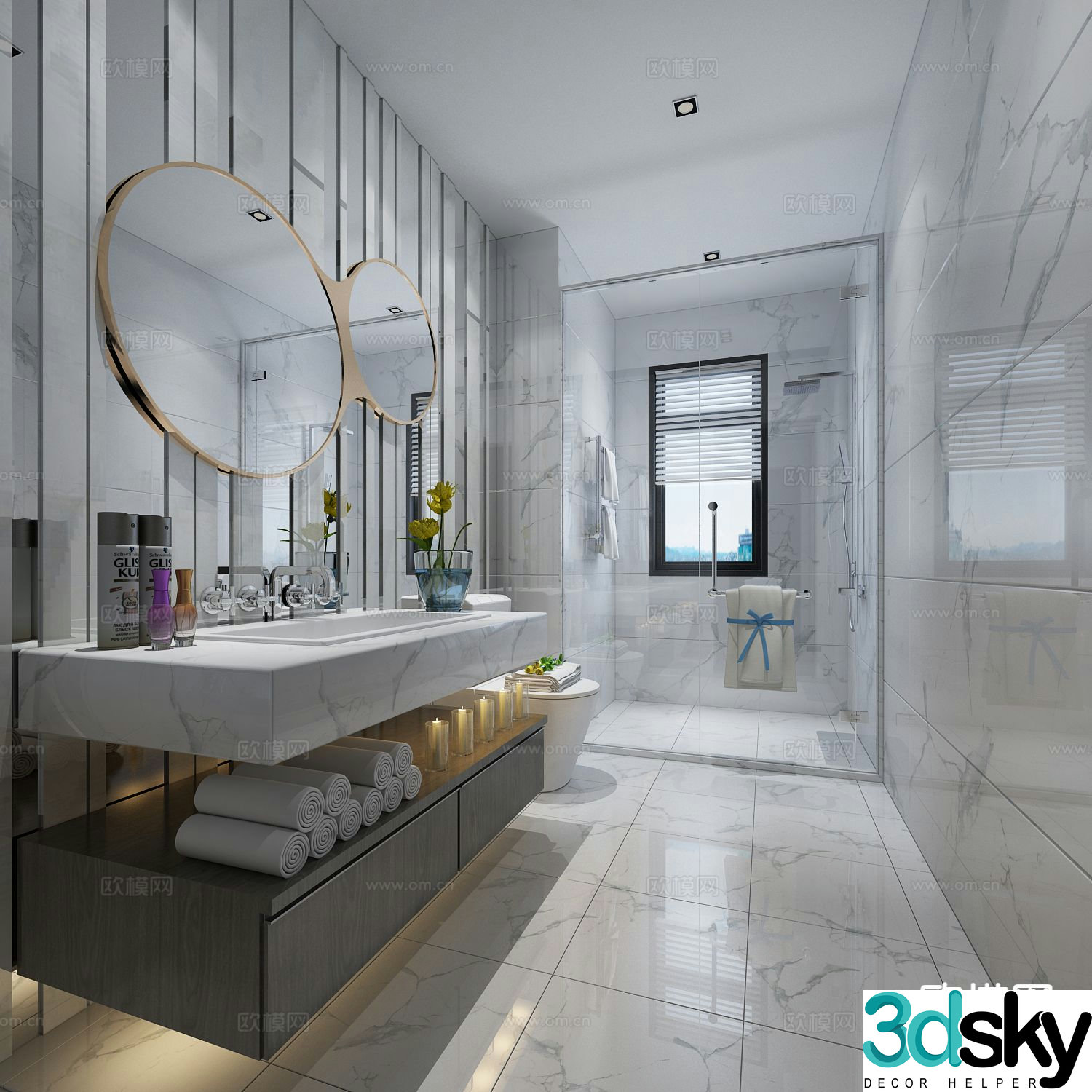 Modern bathroom bathroom toilet 3d model