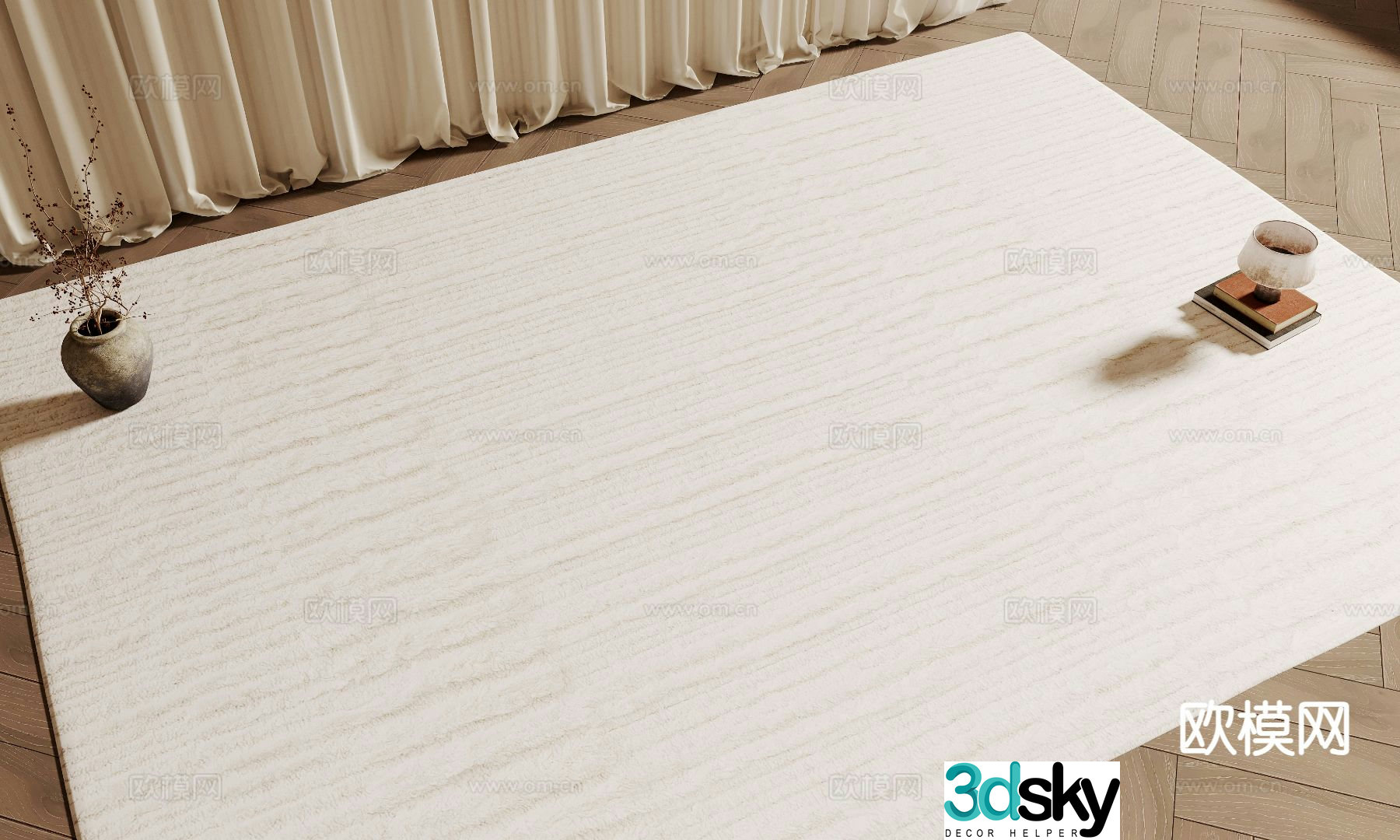 solid color carpet 3d model