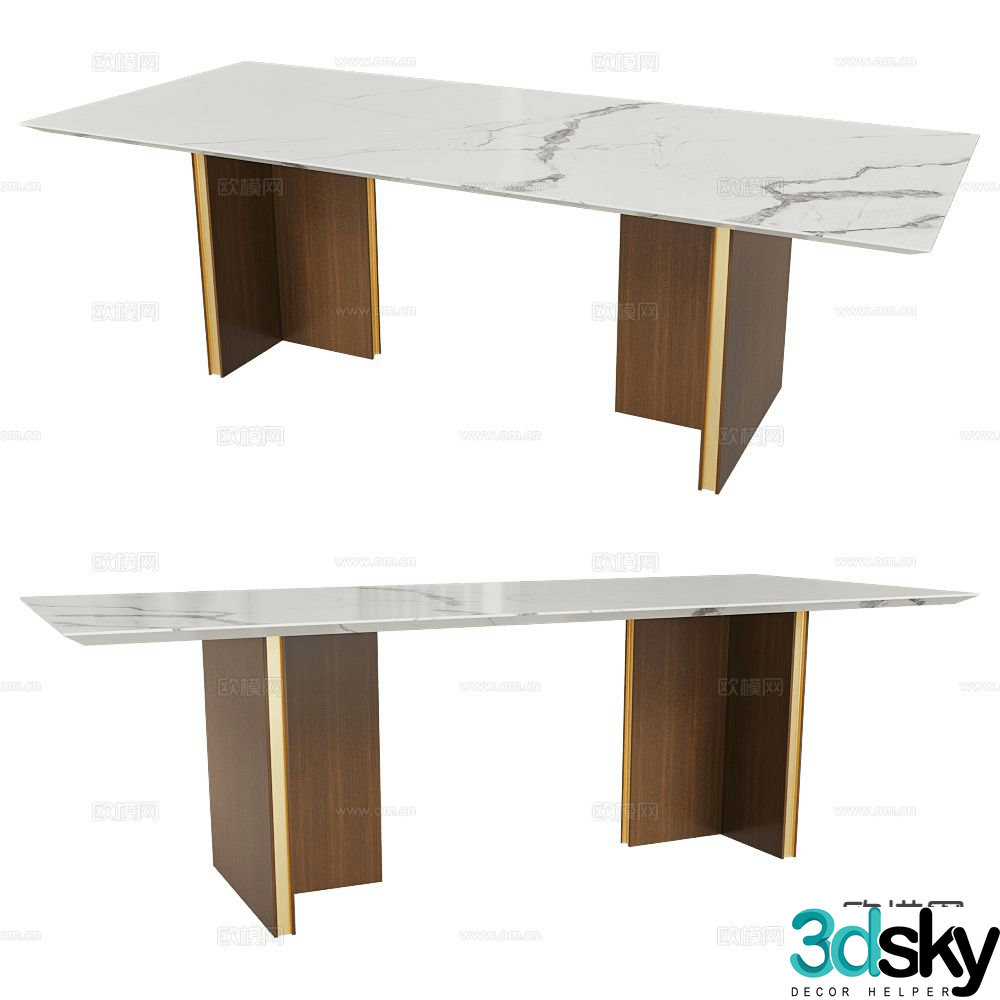 Punt Italian marble dining table 3d model