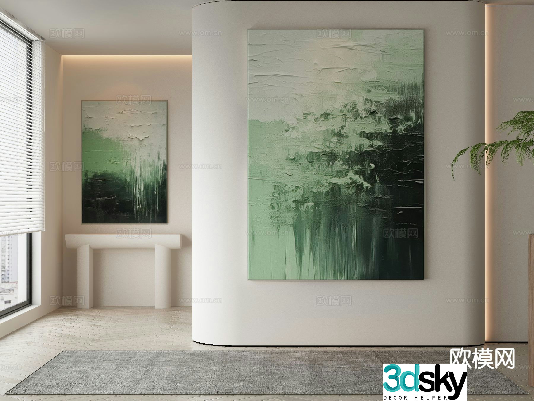 Wabi-sabi art painting texture painting decorative painting 3d model