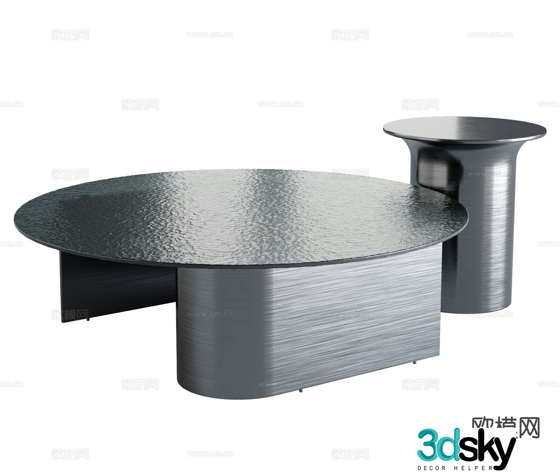 Modern double coffee table 3d model