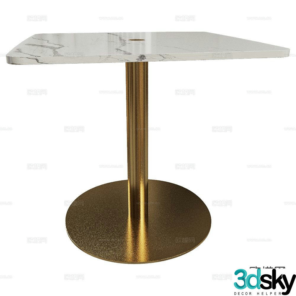 Punt Italian dining table square table 3d model