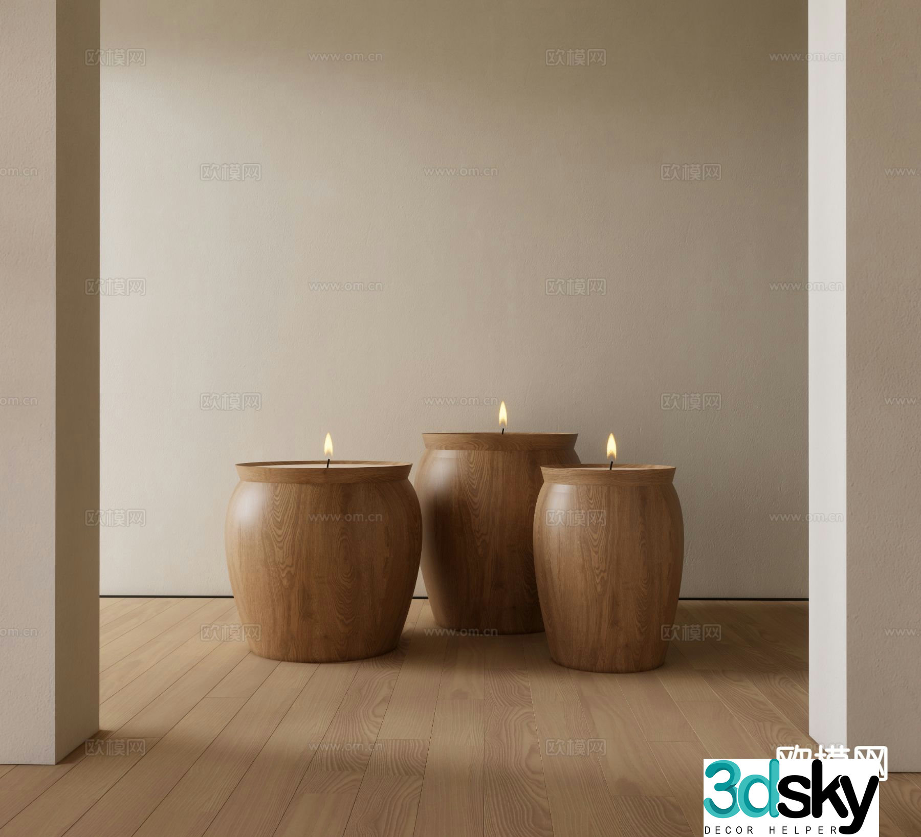 Modern candlestick candle candlestick ornaments 3d model