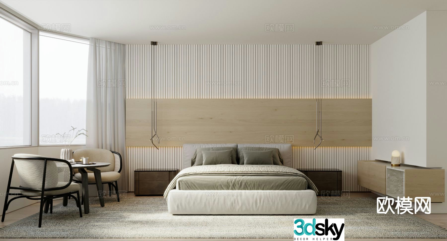 Modern bedroom master bedroom 3d model
