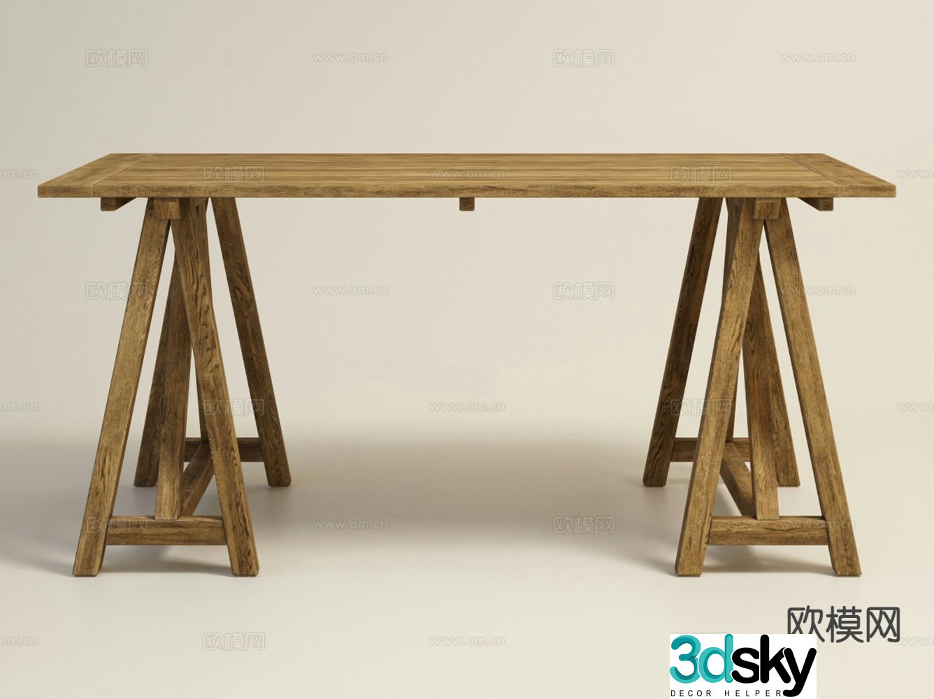 American desk writing desk computer desk 3d model