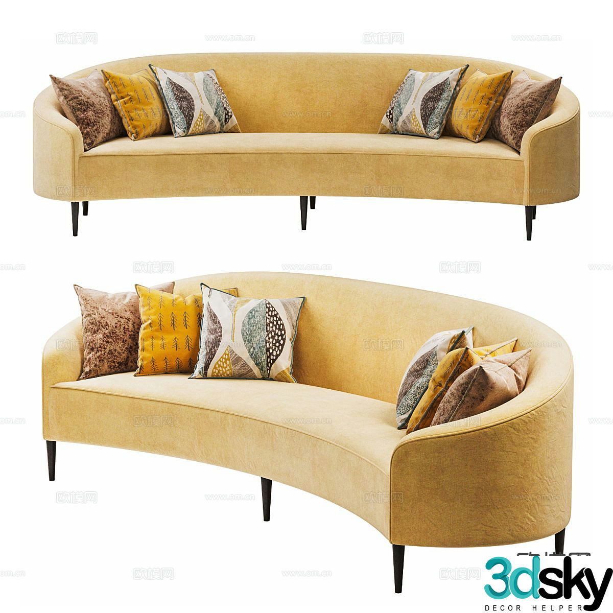 Curved sofa special shaped sofa 3d model