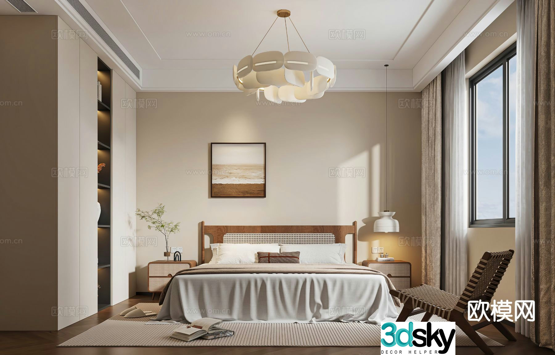 Medieval style bedroom master bedroom 3d model