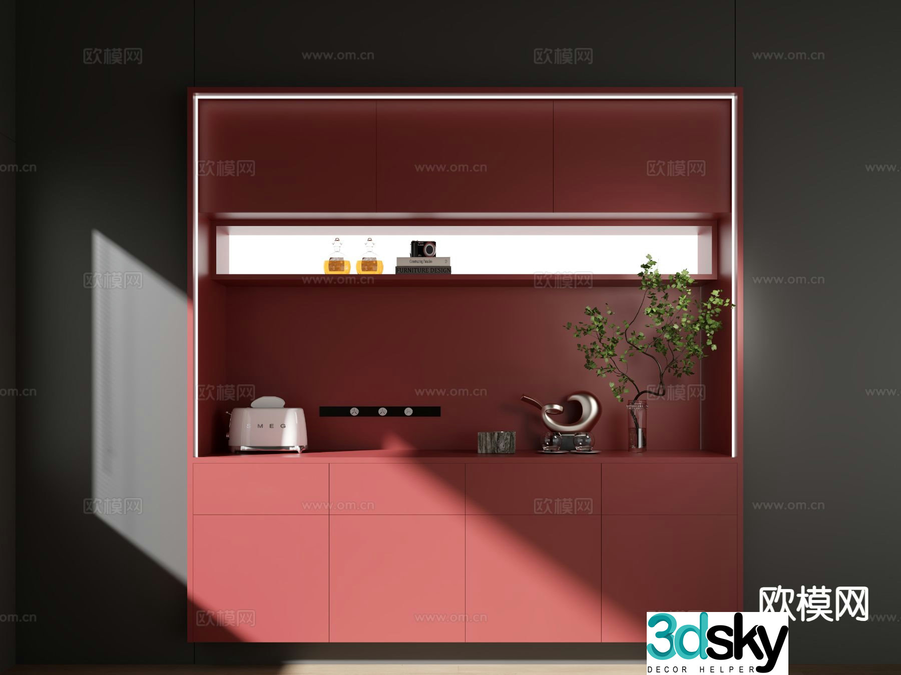 Modern sideboard sideboard bar cabinet 3D model