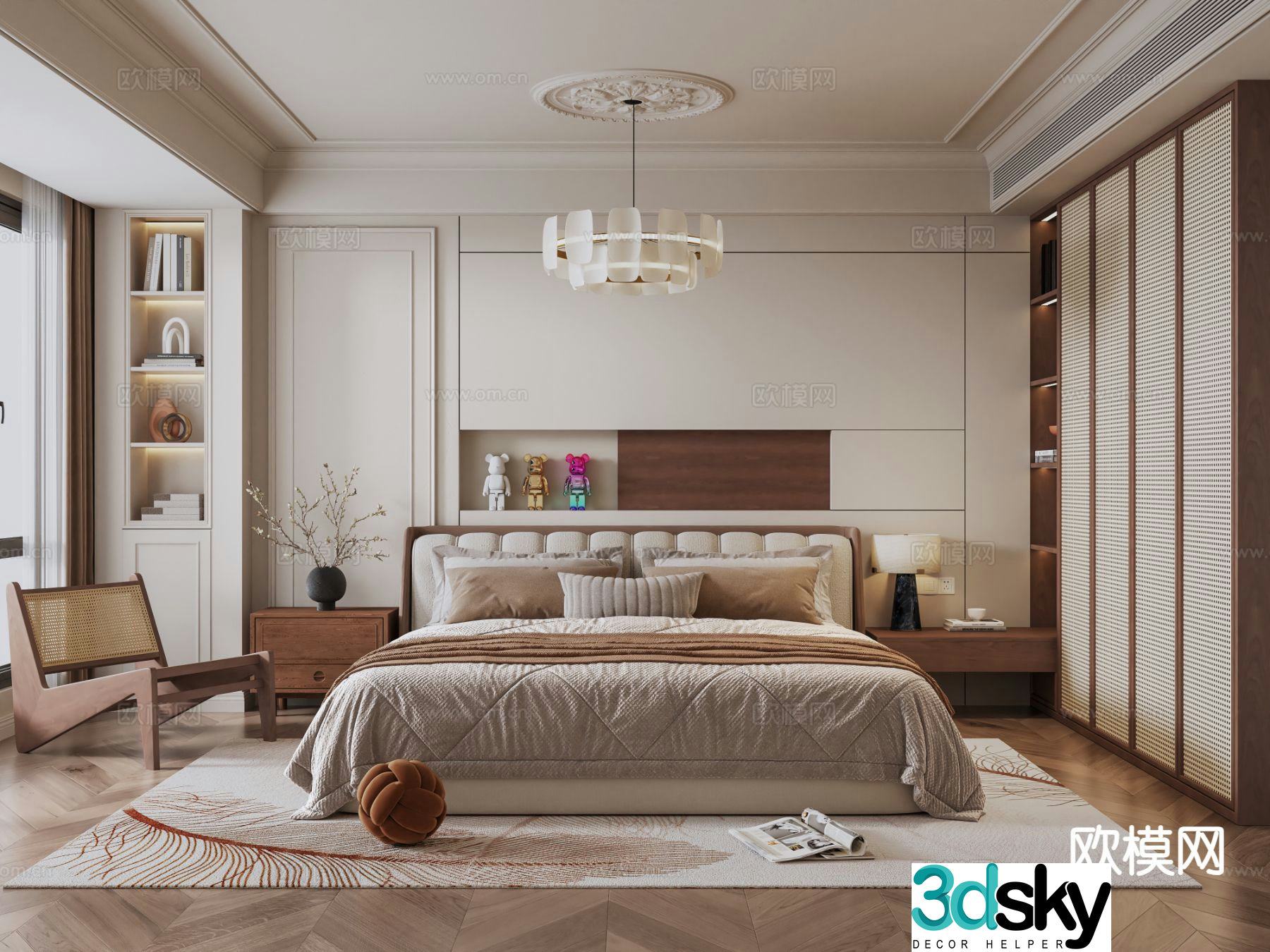 Medieval style bedroom master bedroom 3d model