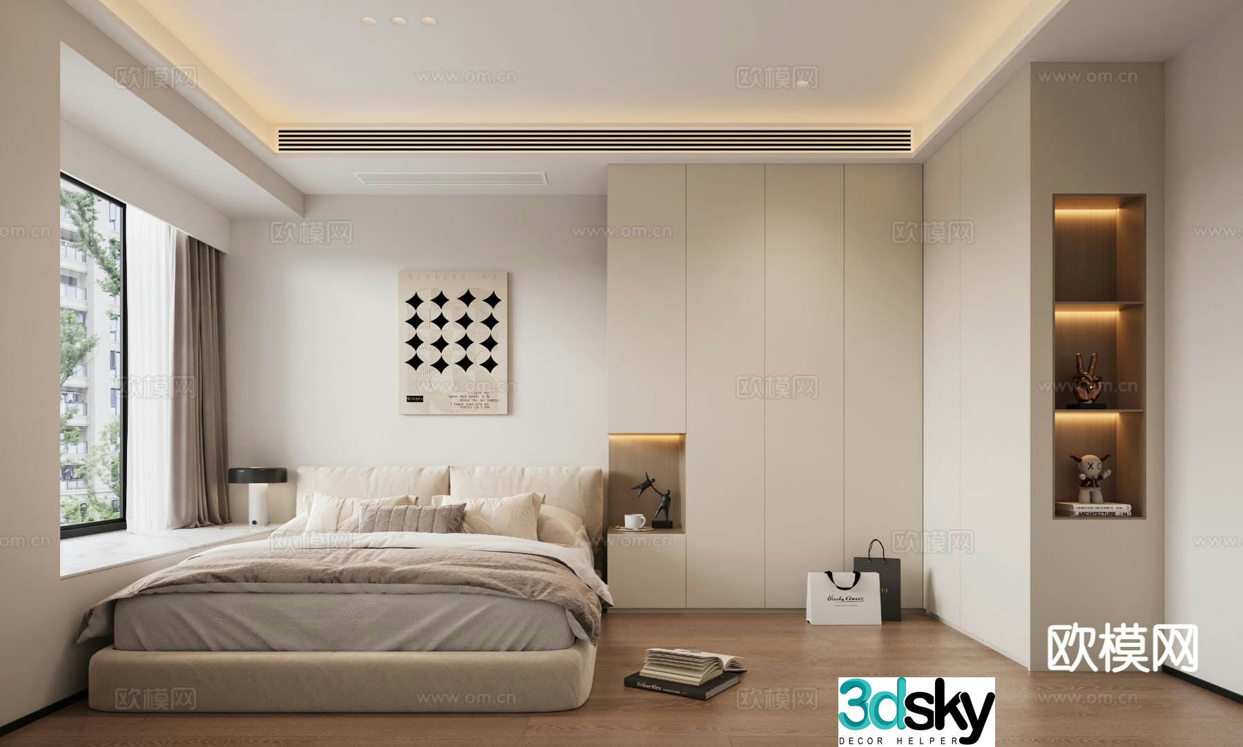 Modern bedroom master bedroom 3d model