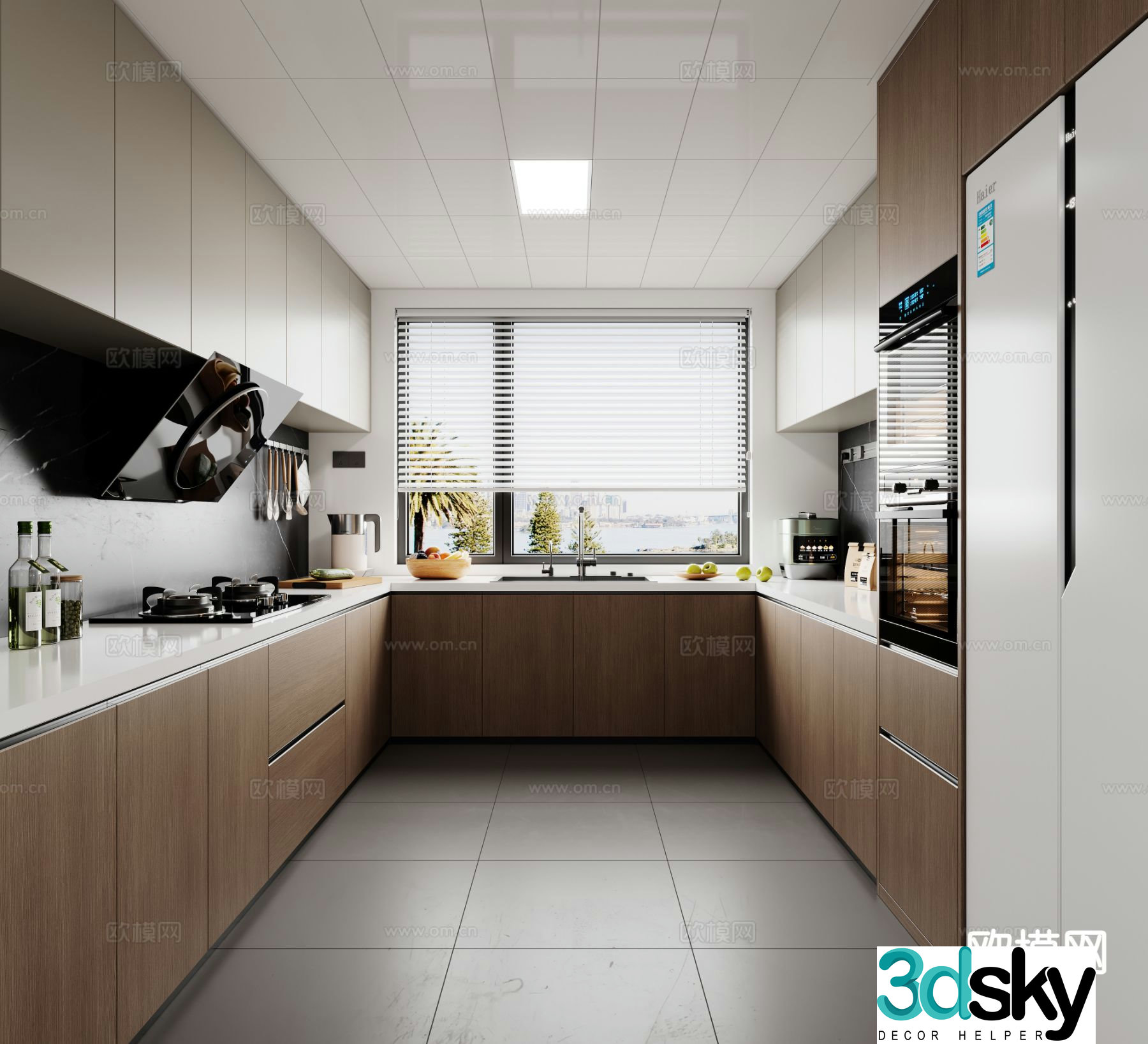 Log style kitchen 3d model