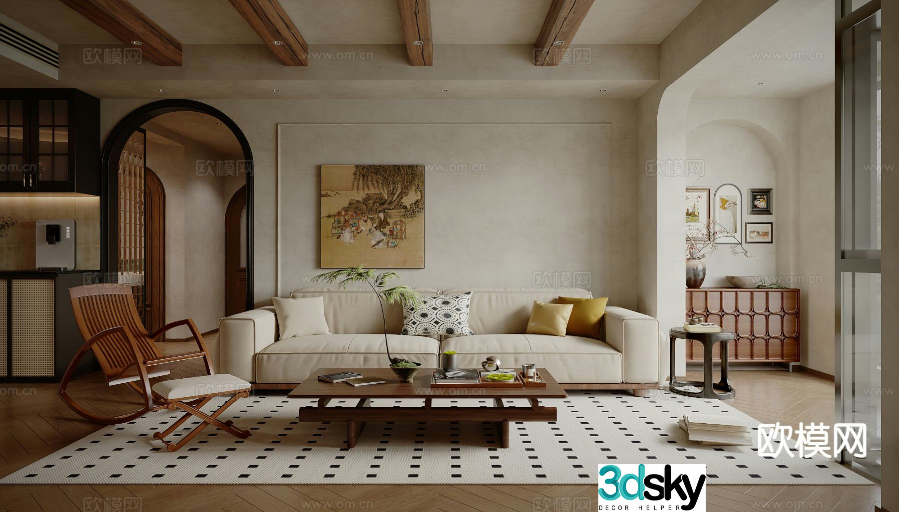 Medieval style living room 3D model