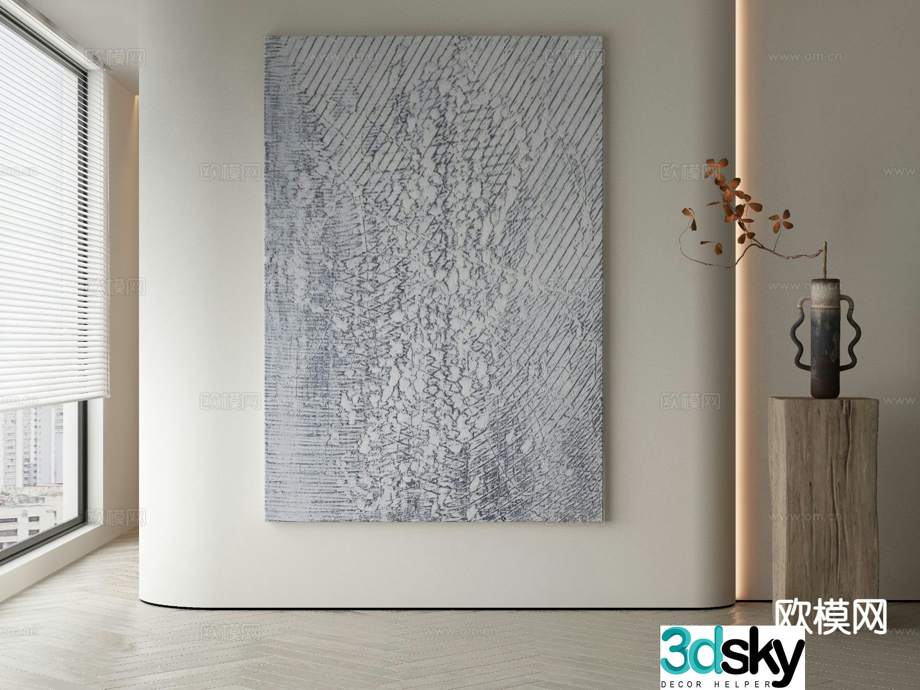 Wabi-sabi art painting texture painting decorative painting 3d model