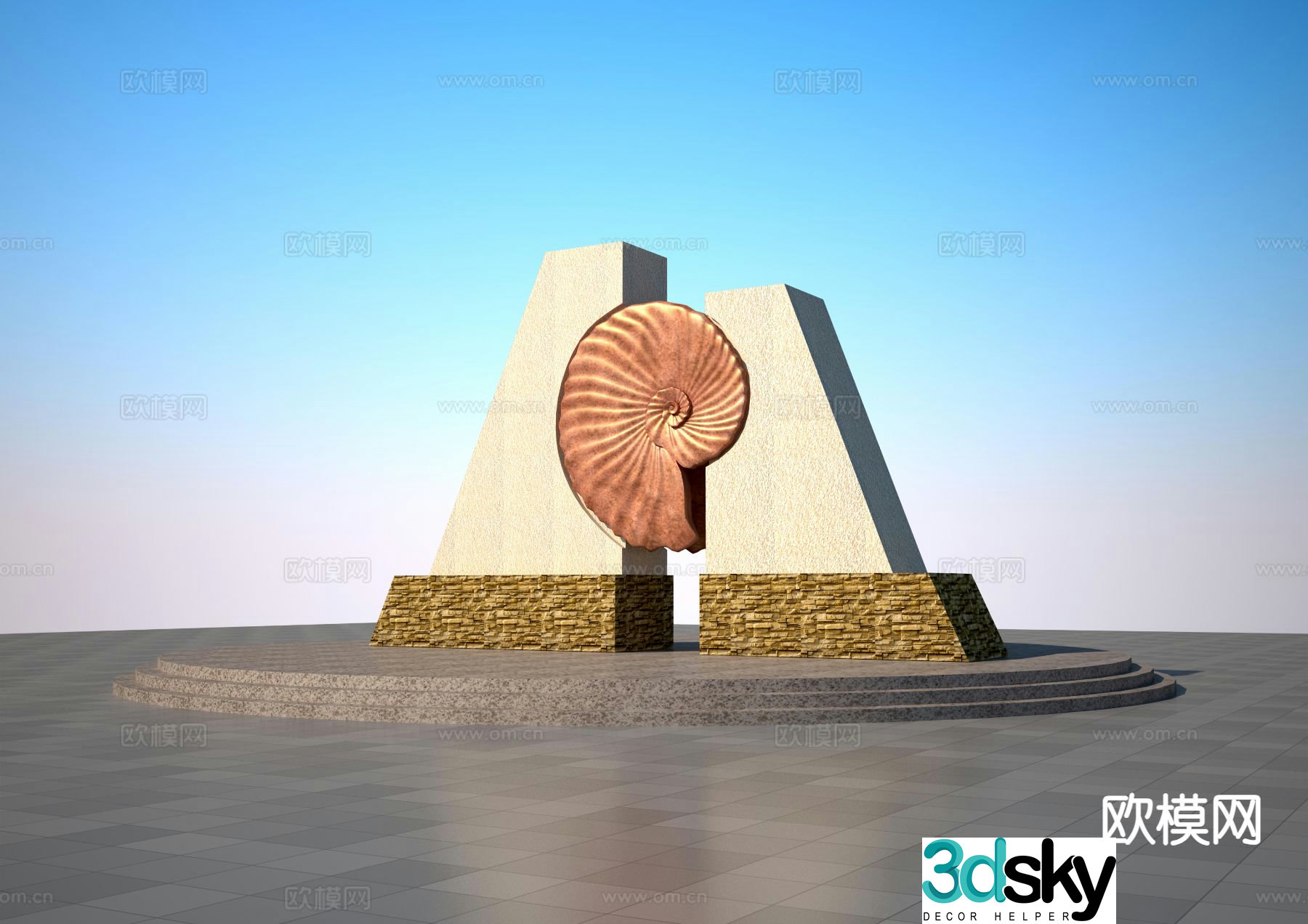 Chrysanthemum Sculpture Urban Sculpture 3D Model