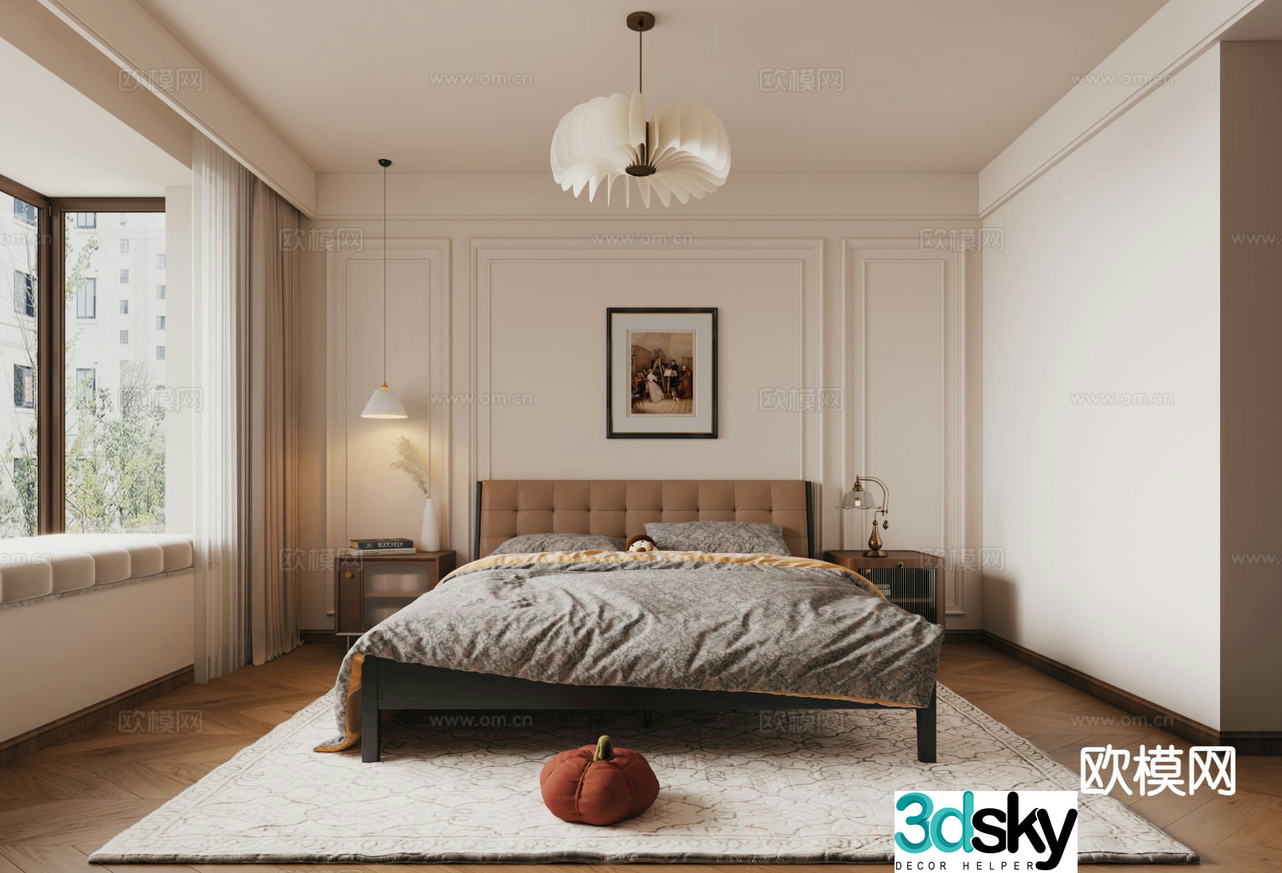 Medieval style bedroom master bedroom 3d model