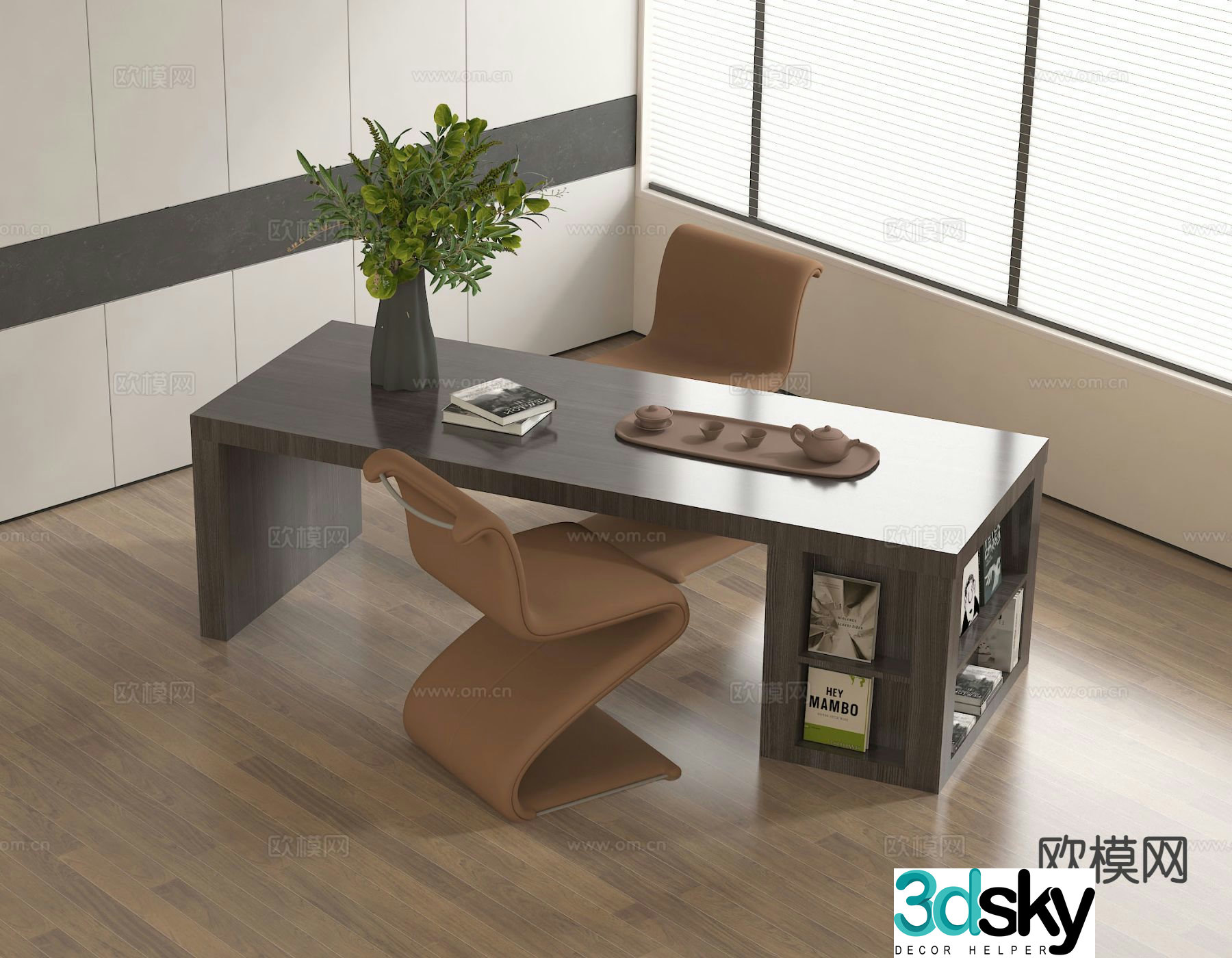 Modern leisure tables and chairs negotiation tables and chairs office desks and chairs 3D model