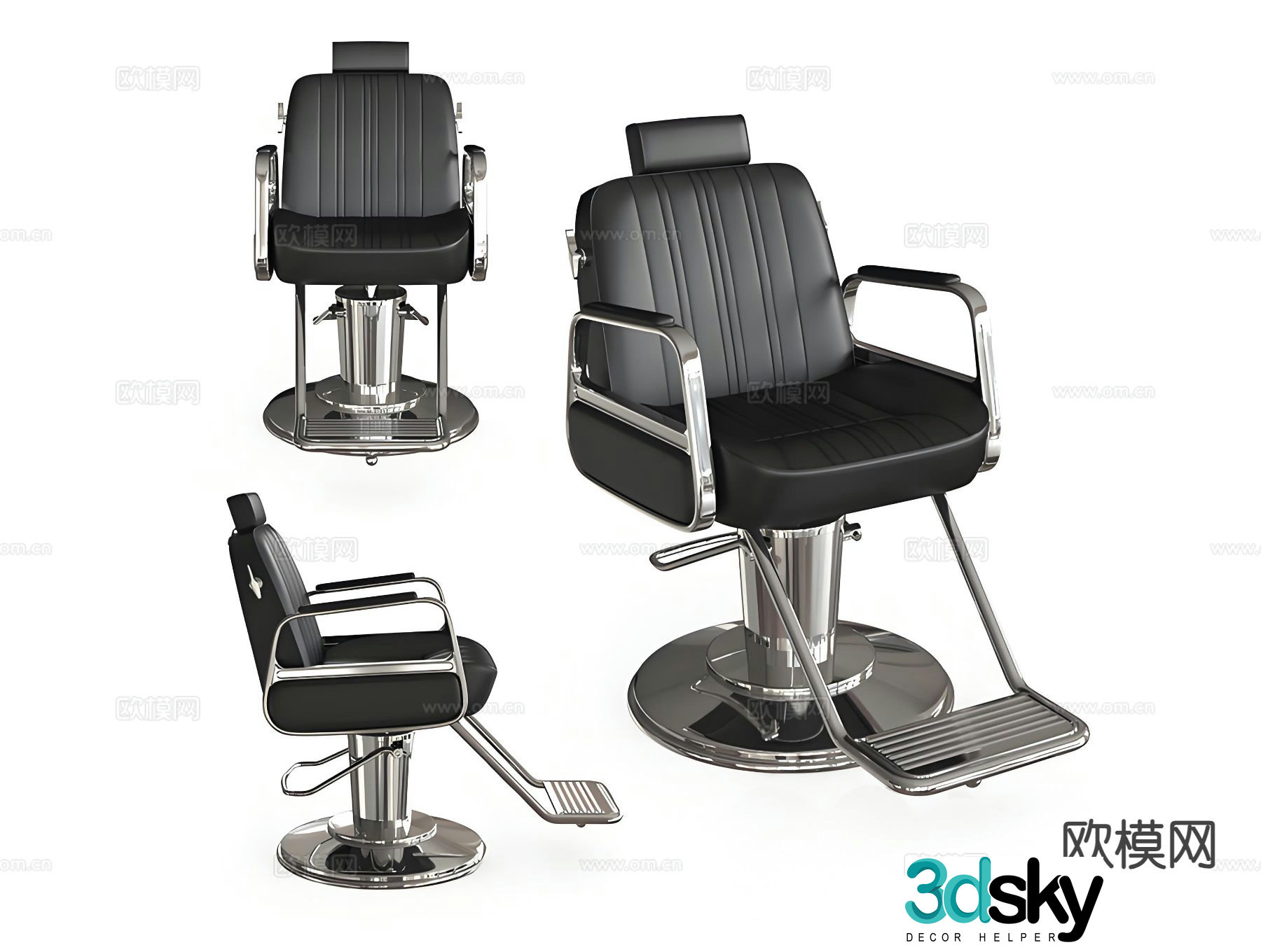 Barber chair barber props 3d model
