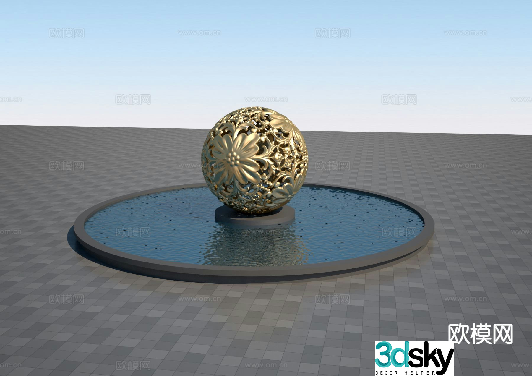 Feng Shui Ball Sculpture Urban Sculpture 3D Model