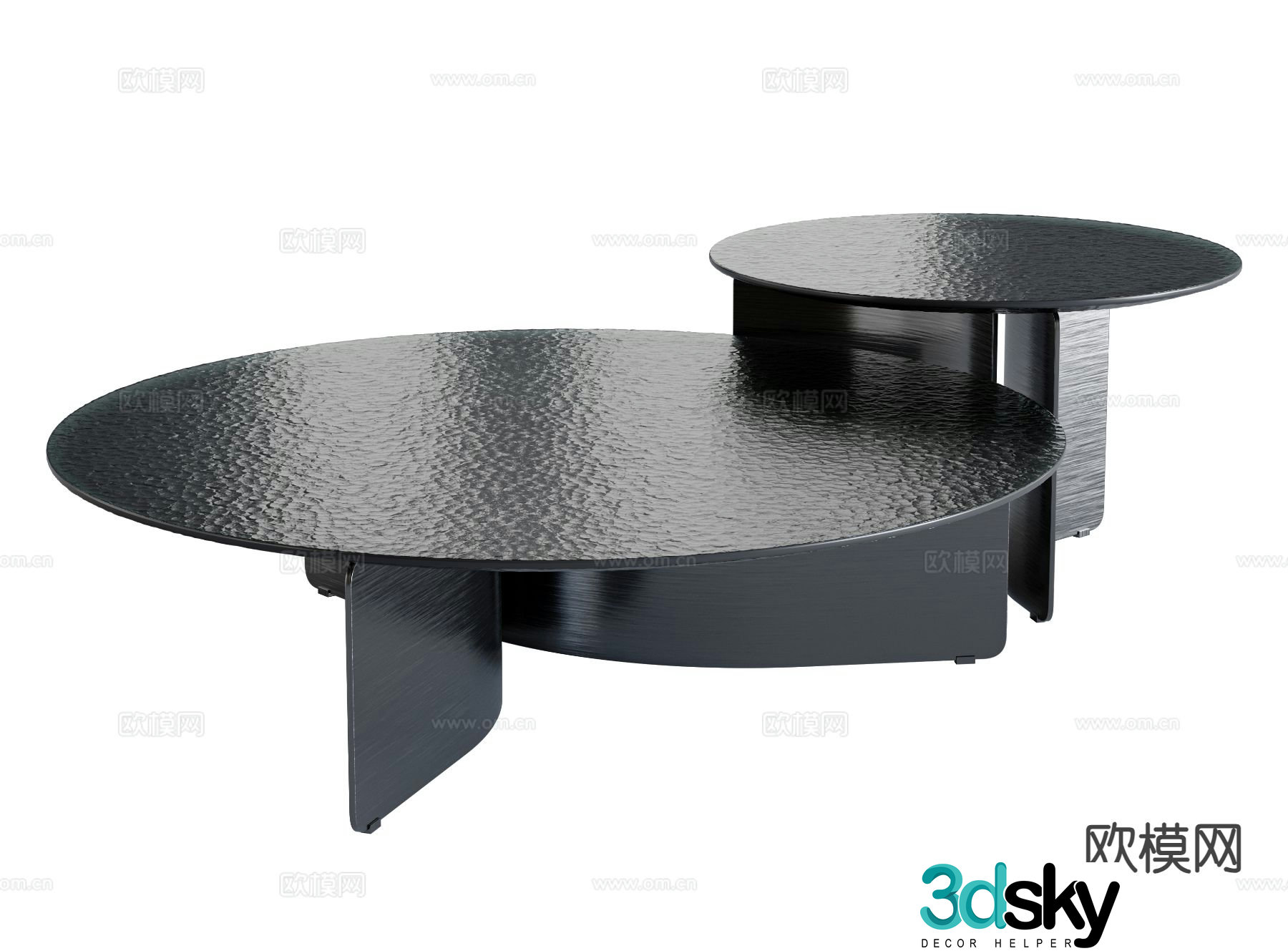 Modern coffee table water ripple coffee table round coffee table 3D model