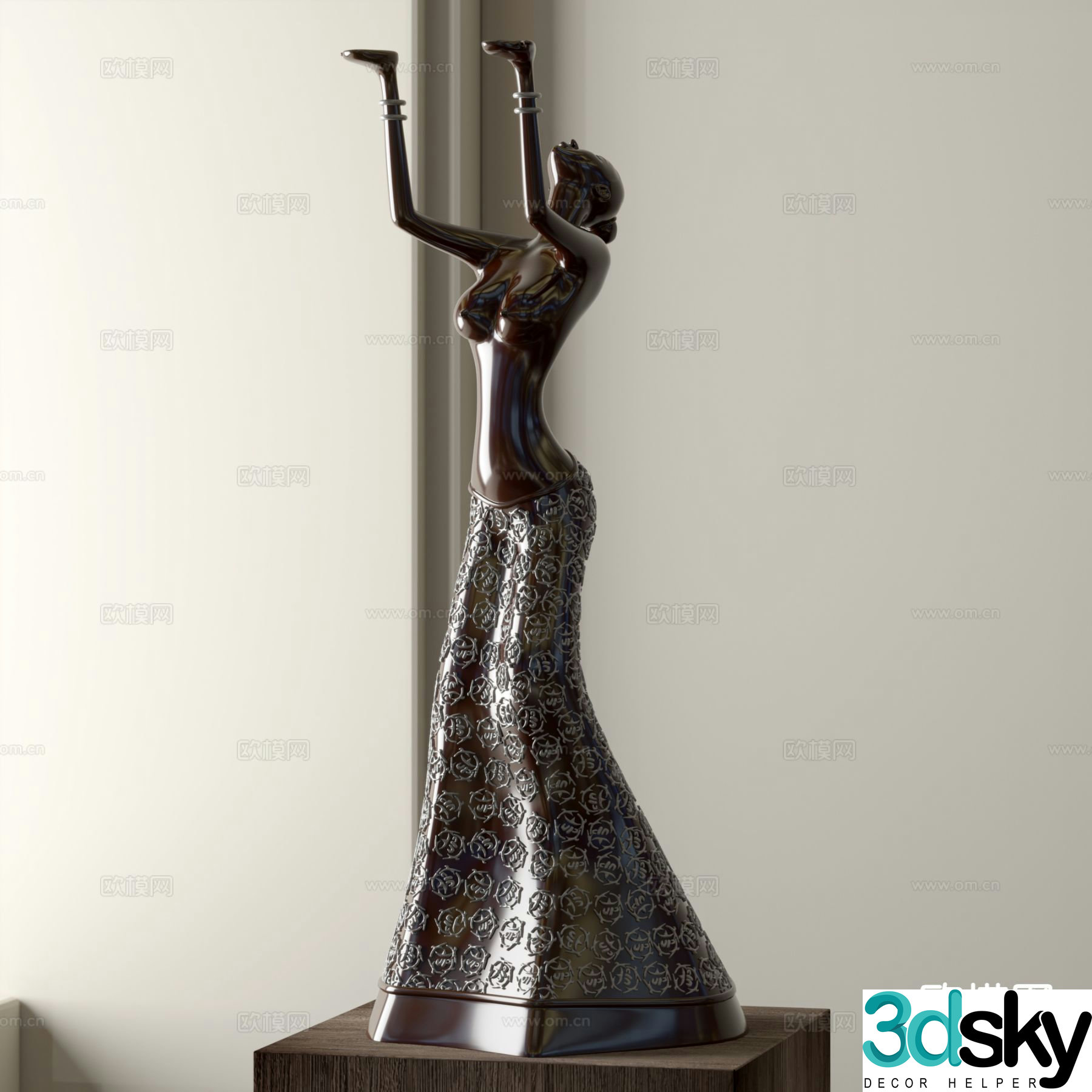 Modern figure sculpture woman statue 3d model