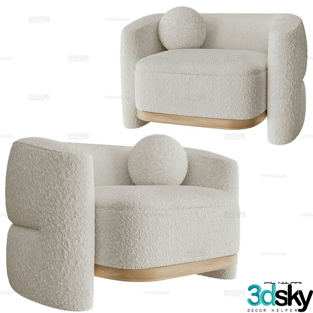Modernature single sofa 3d model