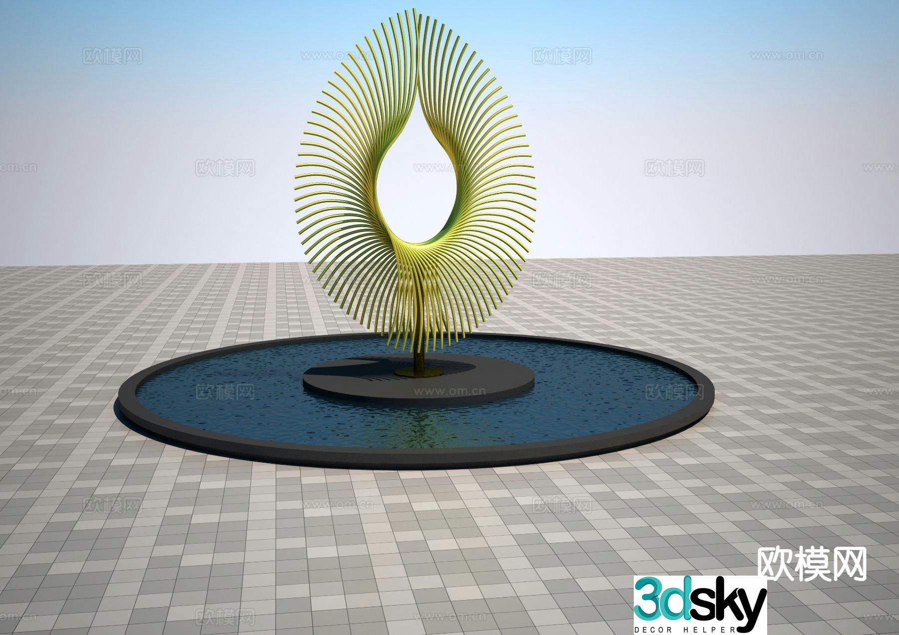 Modern phoenix sculpture 3d model