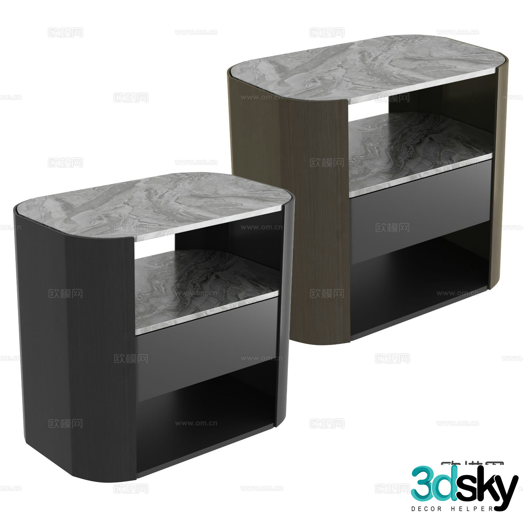Italian bedside table 3d model