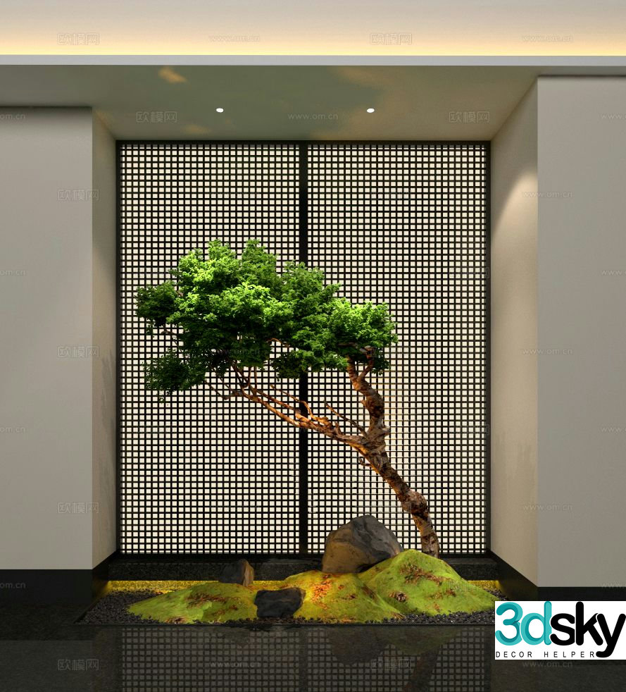 Indoor landscape sketch green plant landscape 3D model