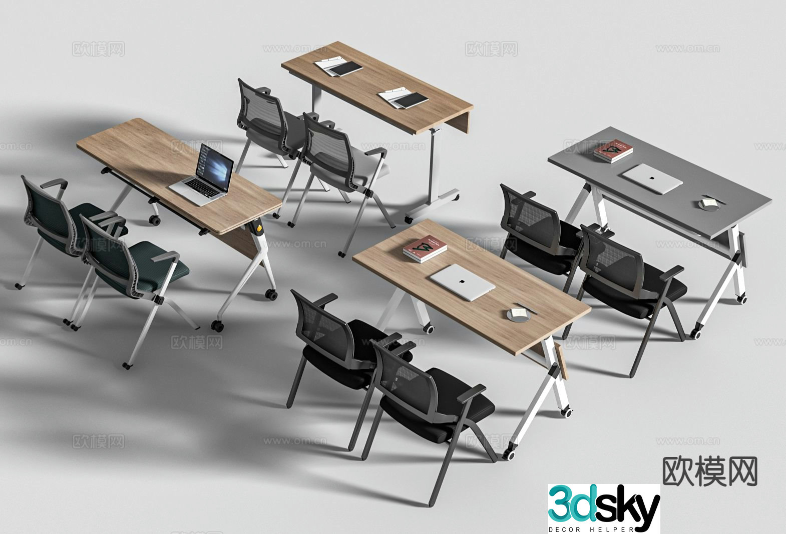 Modern conference table and chairs conference table 3d model