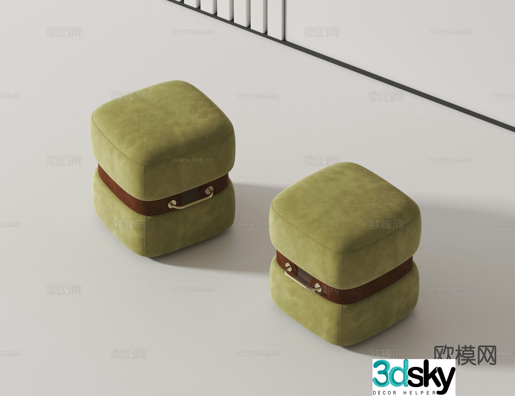 Modern low stool sitting stool sofa stool stool 3d model