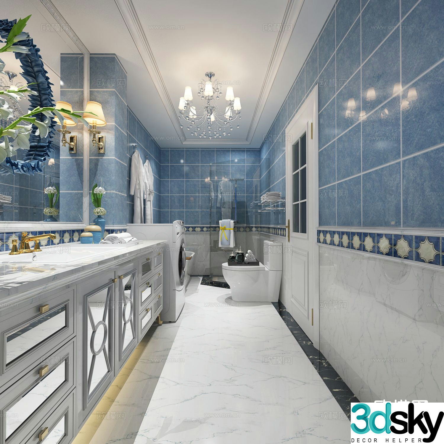 mediterranean toilet bathroom toilet 3d model