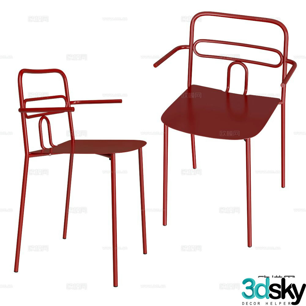 Castil modern chair dining chair 3d model
