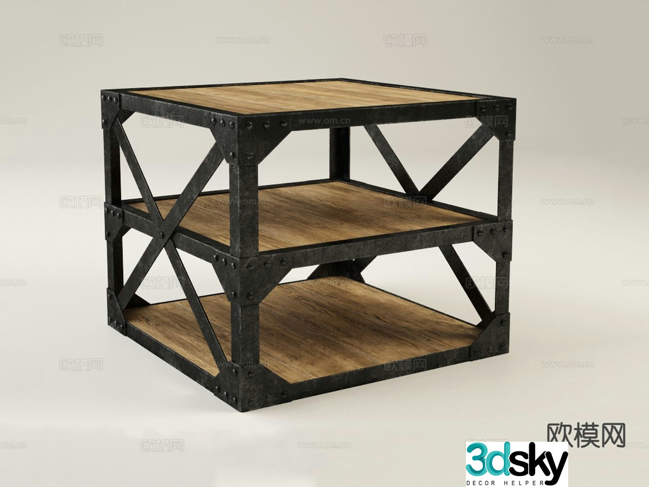 American coffee table square coffee table 3d model