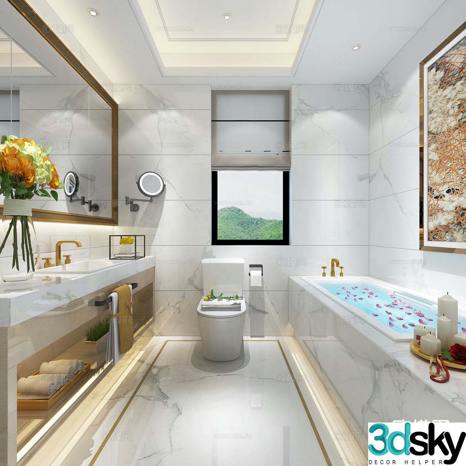 Modern bathroom bathroom toilet 3d model