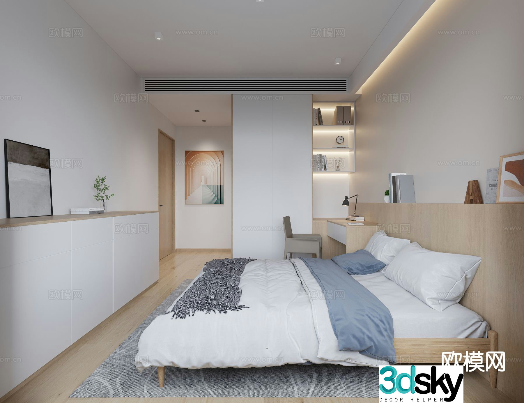 Nordic Bedroom Second Bedroom 3D model