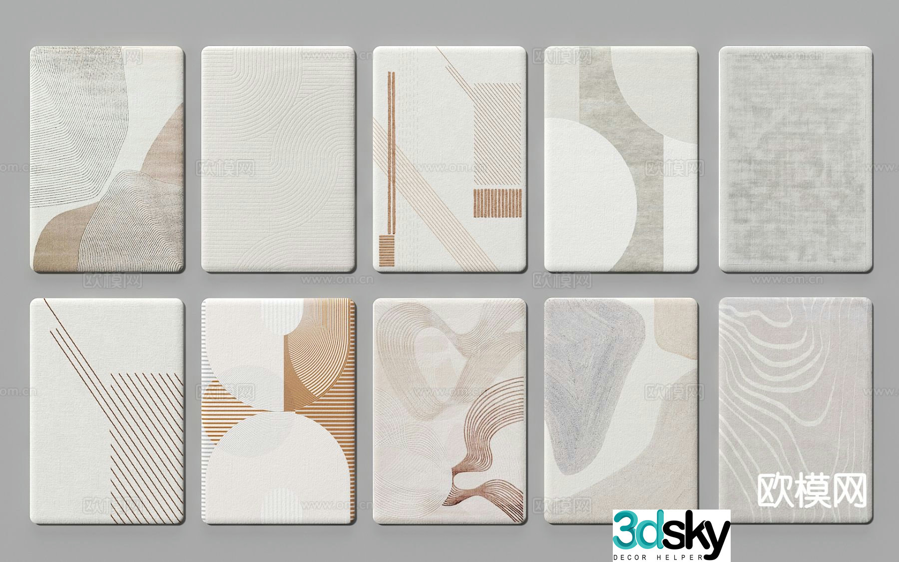 Modern carpet square rug 3d model