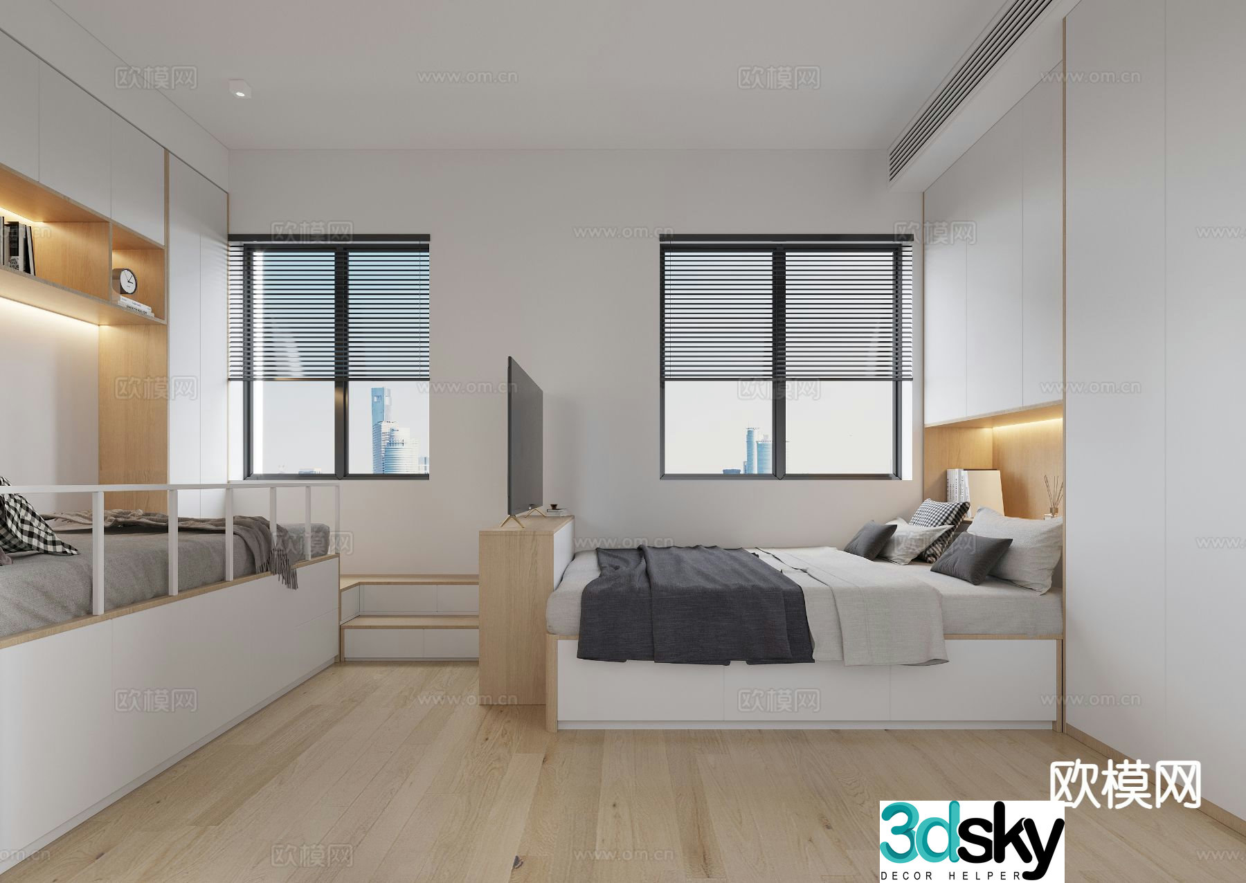 Modern tatami bedroom 3d model