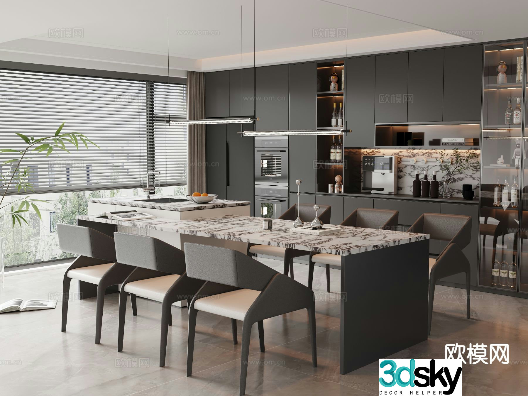Italian island restaurant 3d model