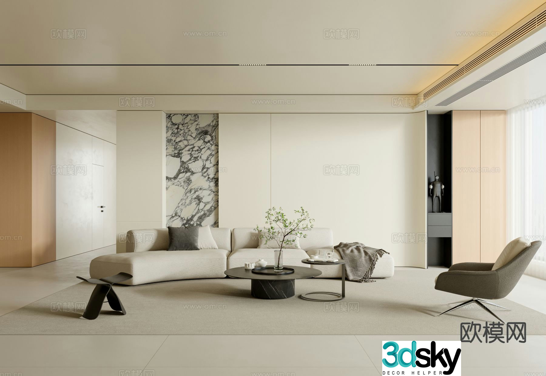 Modern living room 3d model